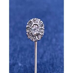 Vintage Victorian Silver and Faux Diamond Hat Pin